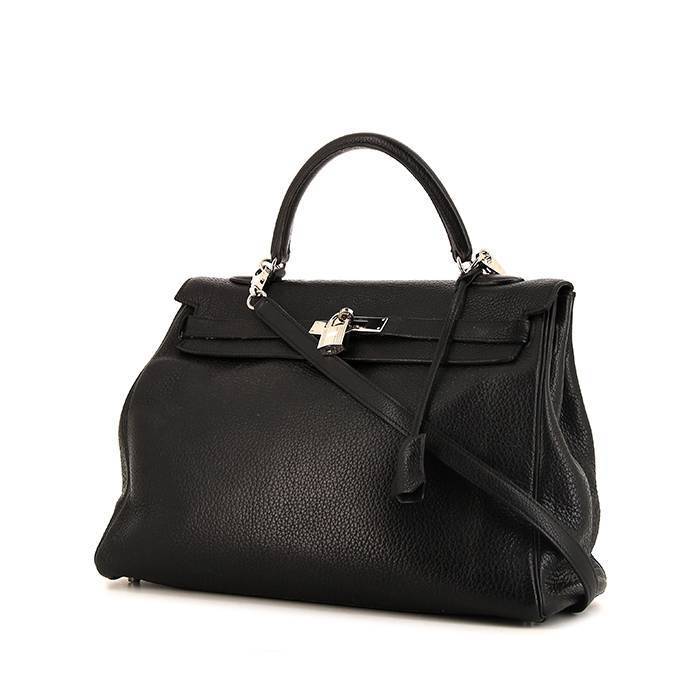 Hermes Kelly 35 cm handbag in black togo leather - 00pp