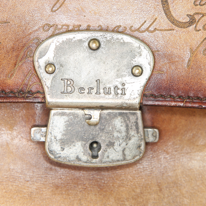 Porte-documents Berluti Ecritoire en cuir marron - Detail D3