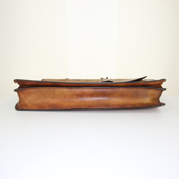Berluti Ecritoire briefcase in brown leather - Detail D4