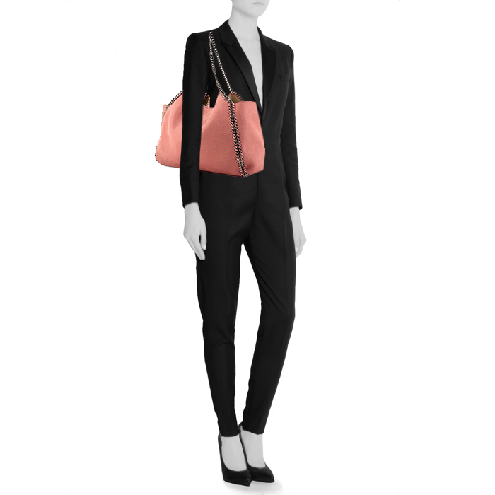 Shopping bag Stella McCartney Falabella in tela rosa - Detail D1