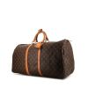 Louis Vuitton Keepall 55 cm travel bag in brown monogram canvas and natural leather - 00pp thumbnail