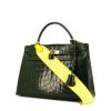 Hermes Kelly 32 cm handbag in Vert Emeraude crocodile - 00pp thumbnail