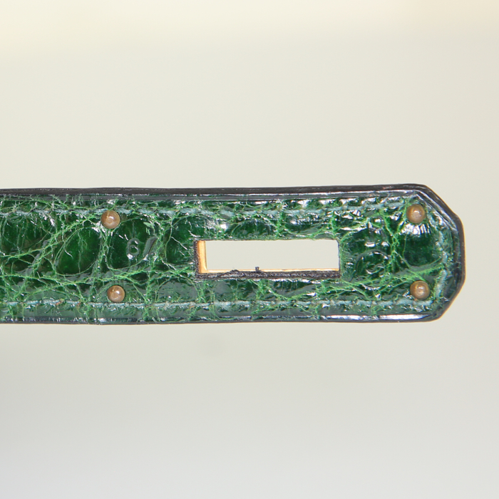 Borsa Hermes Kelly 32 cm in coccodrillo Vert Emeraude - Detail D5