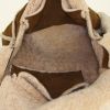 Chanel Petit Shopping handbag in brown and beige sheepskin - Detail D2 thumbnail