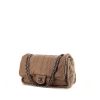 Chanel Timeless jumbo handbag in taupe leather and taupe whool - 00pp thumbnail