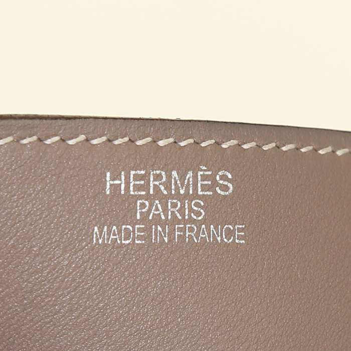 Borsa Hermes Kelly Flat in pelle Swift etoupe - Detail D4
