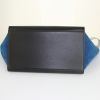 Celine Trapeze medium model handbag in white and black grained leather and blue suede - Detail D5 thumbnail