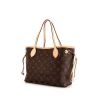 Shopping bag Louis Vuitton Neverfull modello piccolo in tela monogram marrone e pelle naturale - 00pp thumbnail