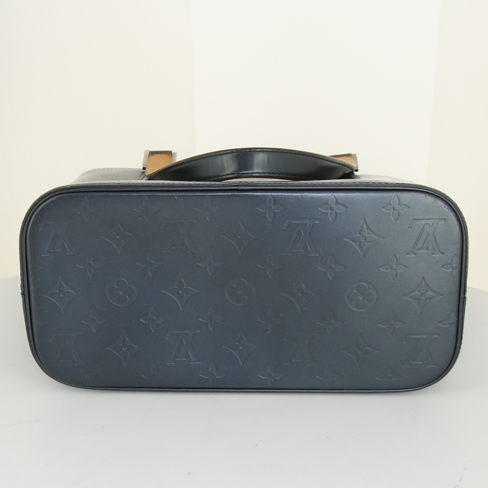 Sac porté épaule ou main Louis Vuitton Stockton en cuir monogram empreinte bleu - Detail D4