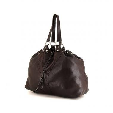 Shopping bag Saint Laurent Reversible in pelle marrone e mordoré