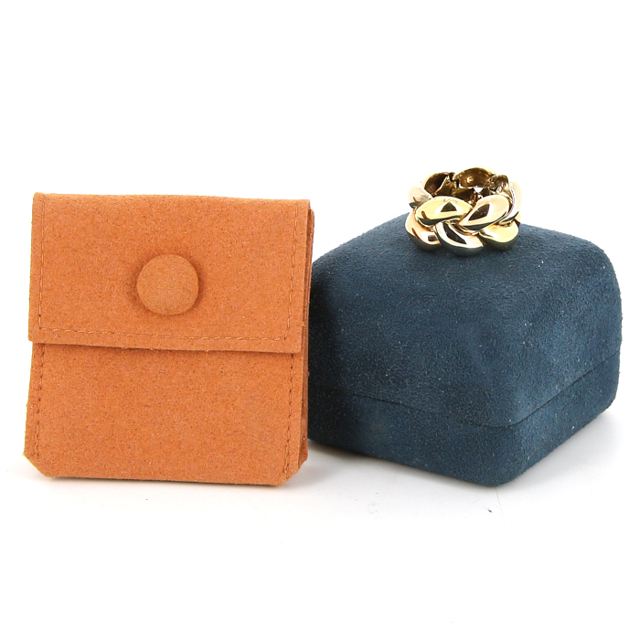 Anello semi-mobile Poiray Tresse modello grande in oro bianco,  oro giallo e oro rosa - Detail D2