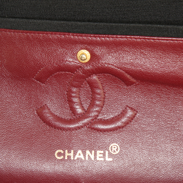 Borsa a tracolla Chanel Timeless in tela trapuntata nera - Detail D4