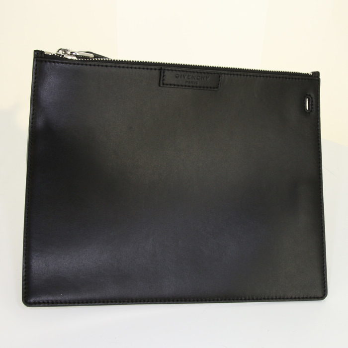 Givenchy shopping bag in black leather and red glittering leather - Detail D5