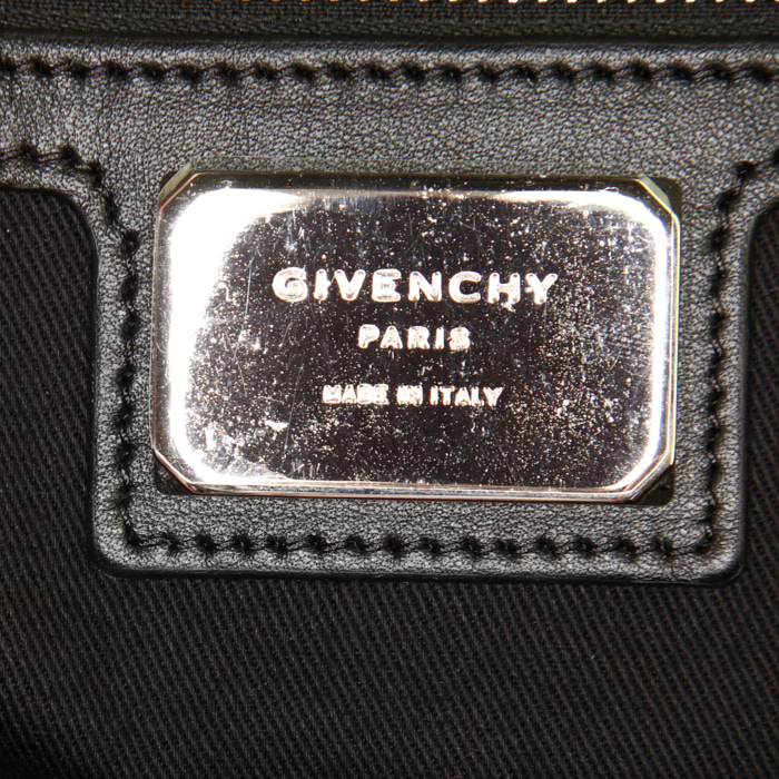 Borsa weekend in pelle nera e rossa con motivo - Detail D3