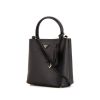 Prada Double handbag in black leather saffiano - 00pp thumbnail