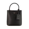 Prada Double handbag in black leather saffiano - 360 thumbnail