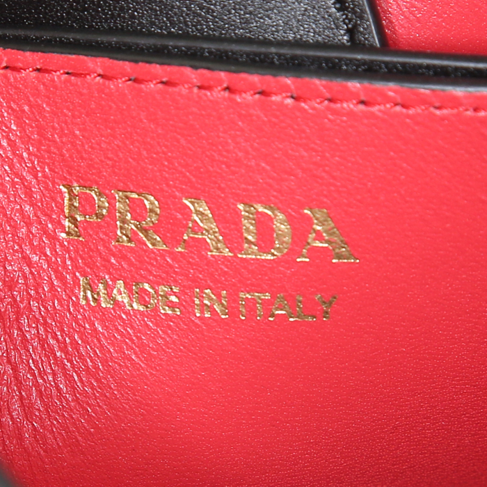 Prada Double handbag in black leather saffiano - Detail D4