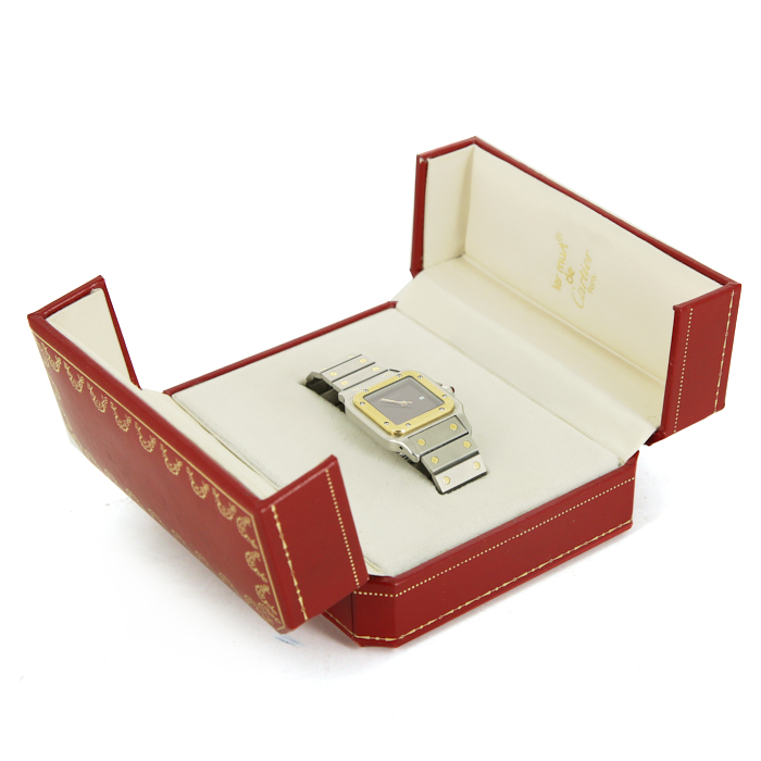 Cartier Santos watch in gold and stainless steel Ref:  2961 Circa  1980 - Detail D2