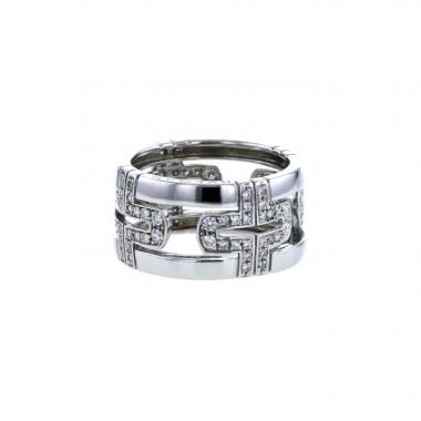 Bague Bulgari Parentesi grand modèle en or blanc et diamants Bague Bulgari Parentesi grand modèle en or blanc et diamants
