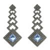 Vintage pendants earrings in silver,  topaz and haematite - 00pp thumbnail