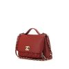 Chanel Affinity shoulder bag in red grained leather and red quilted grained leather - 00pp thumbnail