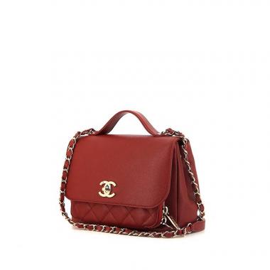 Chanel Red Small Quilted Top Handle Bag