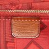 Billetera Hermes Silkin en cuero Barenia color oro y seda roja - Detail D3 thumbnail