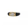 Van Cleef & Arpels Philippine 1960's ring in yellow gold,  onyx and diamonds - 00pp thumbnail