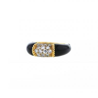 Bague époque années 60 Van Cleef 
Arpels Philippine en or jaune,  onyx et diamants