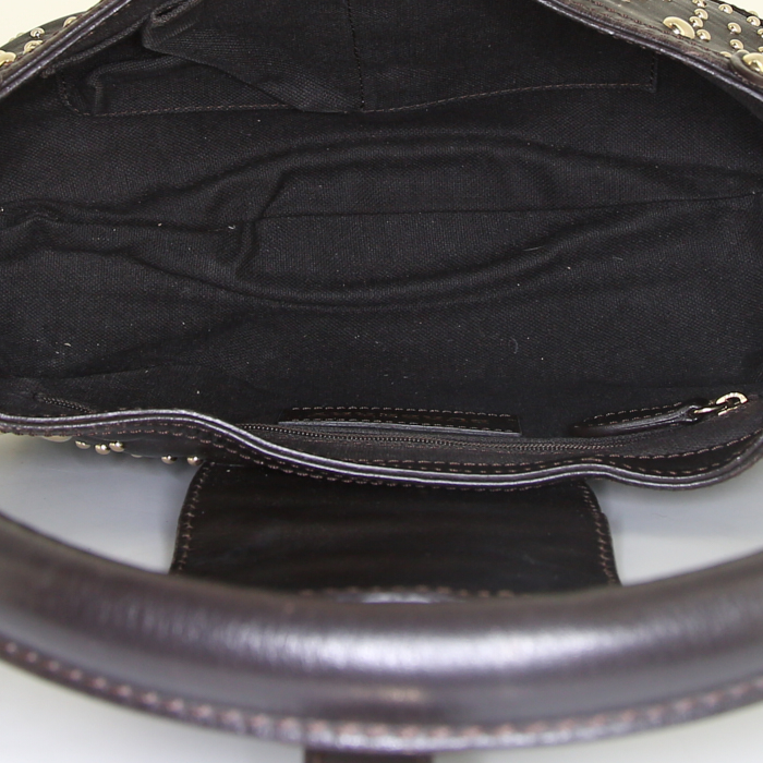 Sac porté épaule Burberry Brook en cuir marron - Detail D2