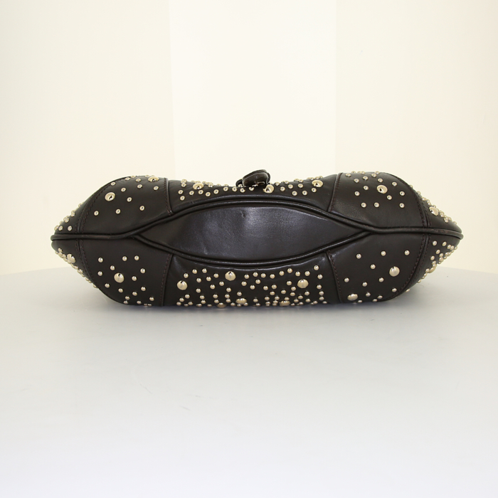 Sac porté épaule Burberry Brook en cuir marron - Detail D4