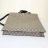 Gucci Suprême GG shopping bag in beige monogram canvas and black leather - Detail D5 thumbnail