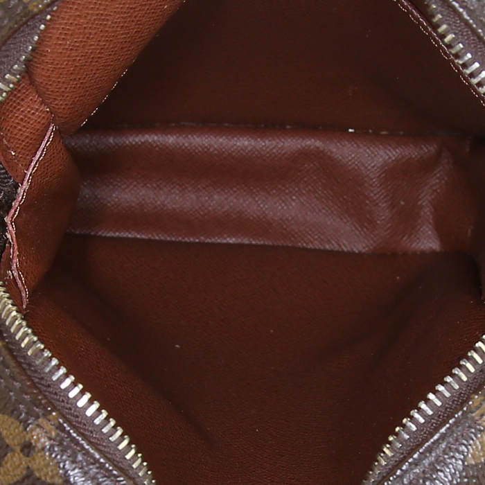 Sac bandoulière Louis Vuitton Danube	 en toile monogram marron et cuir naturel - Detail D2