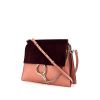 Chloé Faye handbag in pink leather and burgundy suede - 00pp thumbnail
