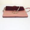 Chloé Faye handbag in pink leather and burgundy suede - Detail D4 thumbnail