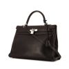 Hermes Kelly 35 cm handbag in brown Evergrain leather - 00pp thumbnail