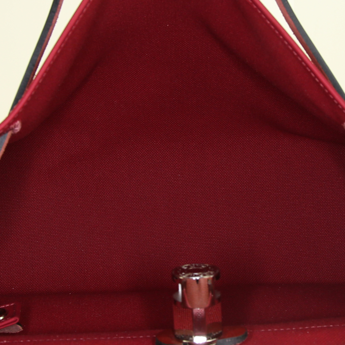 Borsa a tracolla Hermes Herbag in tela bordeaux e pelle bordeaux - Detail D2