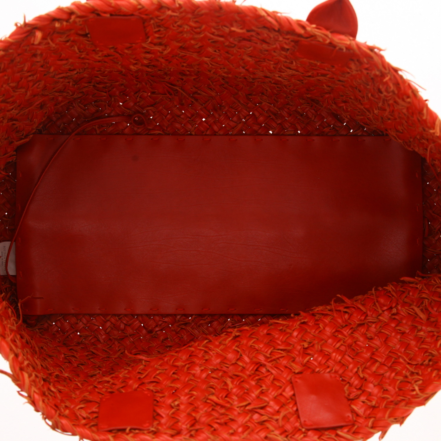 Sac cabas Bottega Veneta  Cabat en cuir tressé rouge - Detail D3