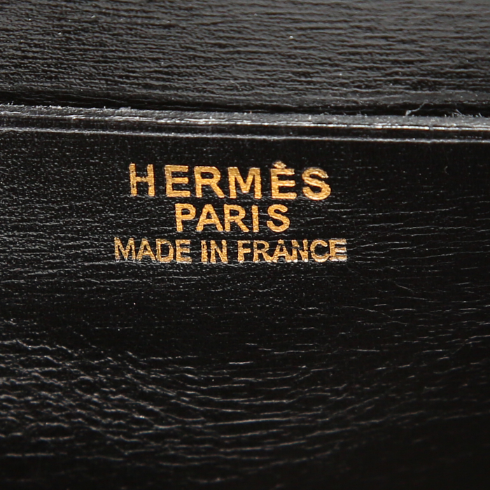 Hermes Balle De Golf bag worn on the shoulder or carried in the hand in black box leather - Detail D3