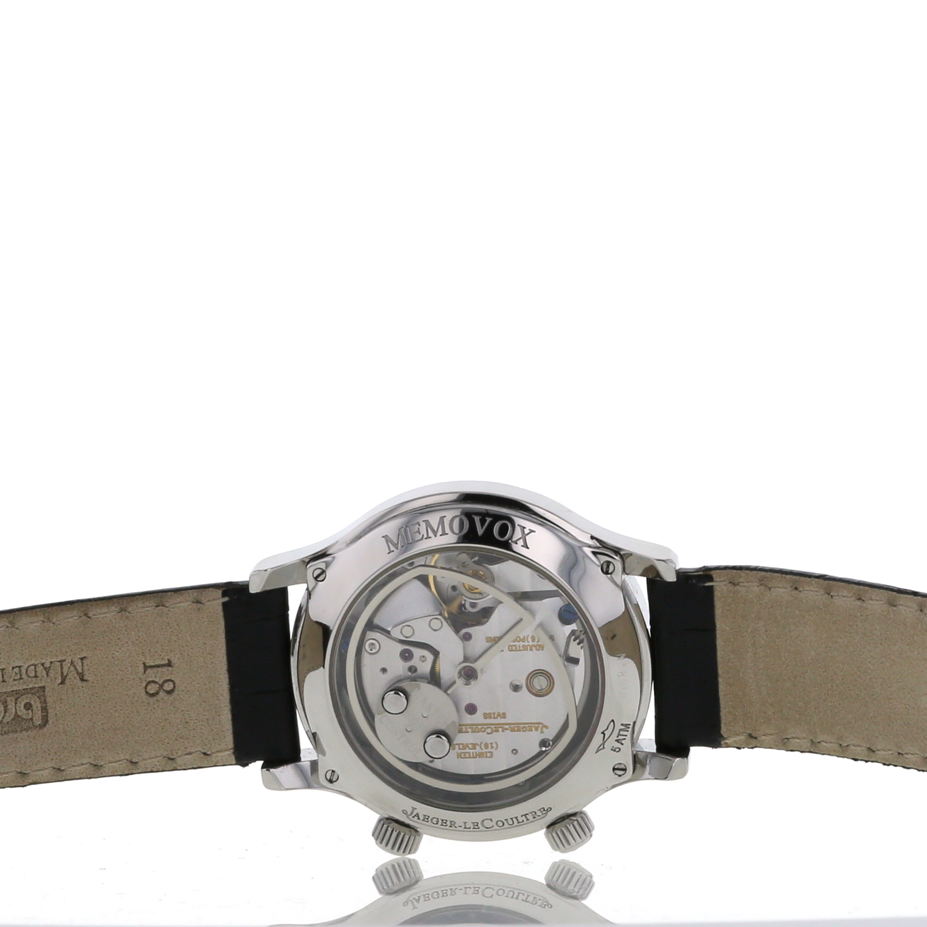 Jaeger-LeCoultre Memovox watch in stainless steel Ref: 144.8.94.S Circa 2000 - Detail D2