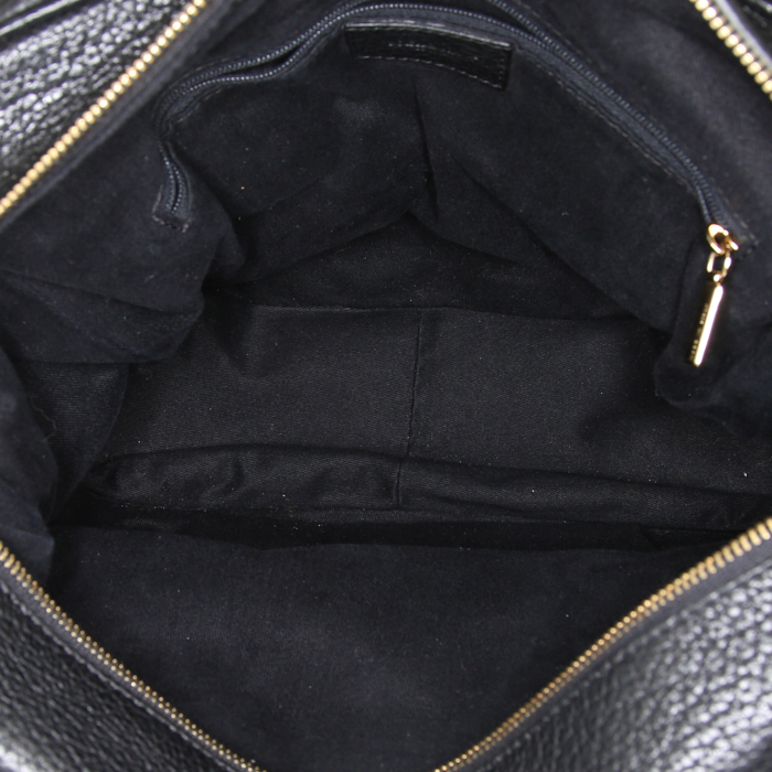 Sac à main Dolce & Gabbana en cuir grainé noir - Detail D3