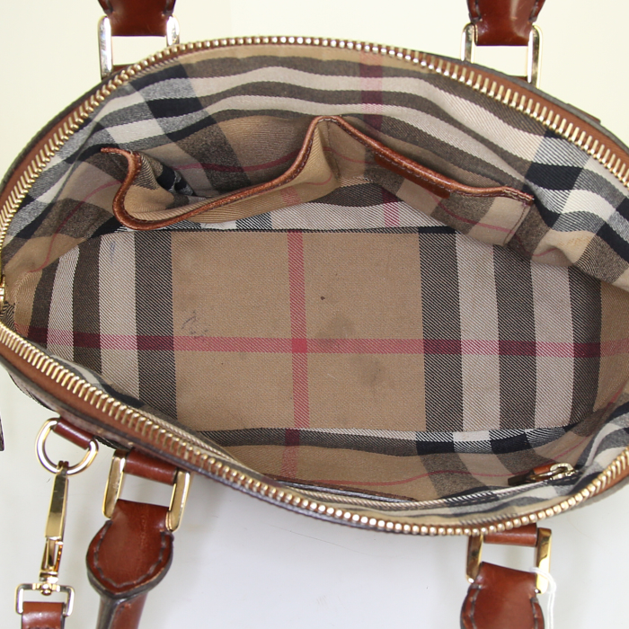 Borsa a tracolla Burberry Orchad Bridle in pelle marrone - Detail D3