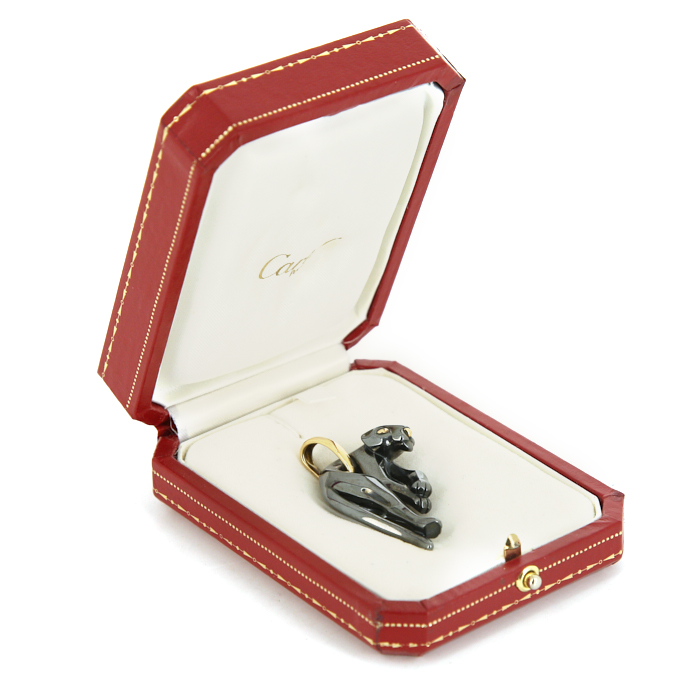 Cartier Panthère pendant in yellow gold and silver - Detail D2