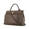 Hermes Kelly 35 cm bag in grey grained leather - 00pp thumbnail