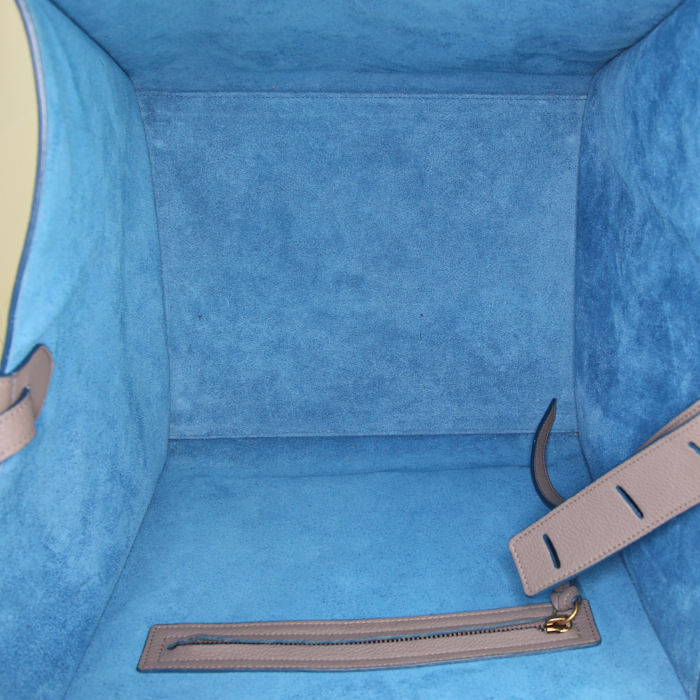 Céline Phantom shopping bag in grey leather - Detail D2