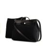 Shoulder bag in leather and black canvas - 00pp thumbnail