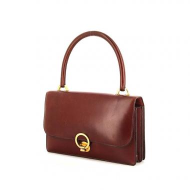 Bolso de mano Hermes Ring en cuero box color coñac