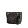Chanel Shopping Soft CC shopping bag in black quilted grained leather - 00pp thumbnail
