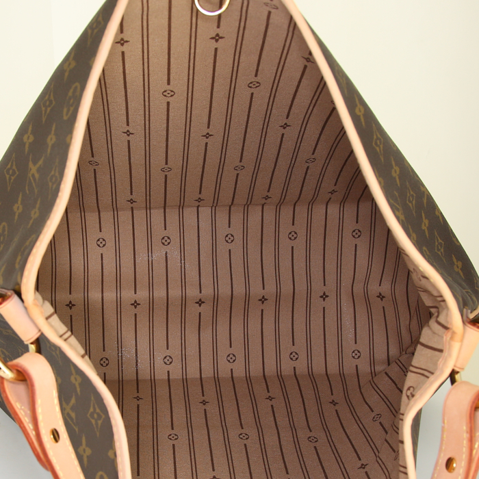 Borsa da spalla o a mano Louis Vuitton Delightful in tela monogram marrone e pelle naturale - Detail D2