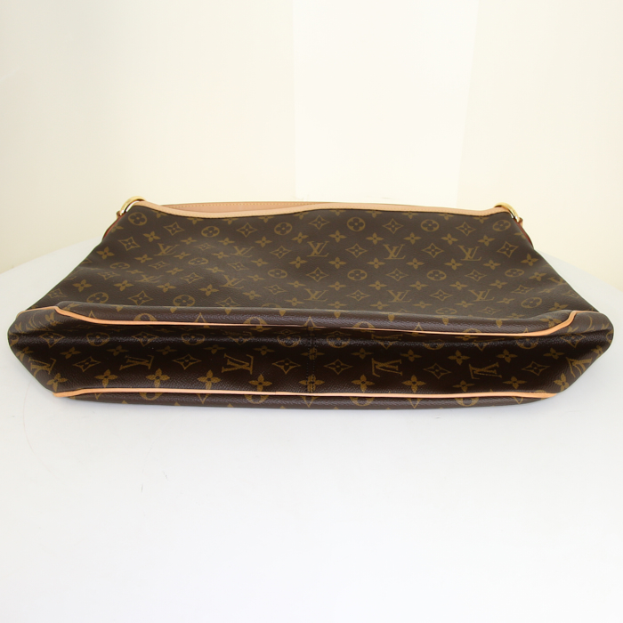 Borsa da spalla o a mano Louis Vuitton Delightful in tela monogram marrone e pelle naturale - Detail D4